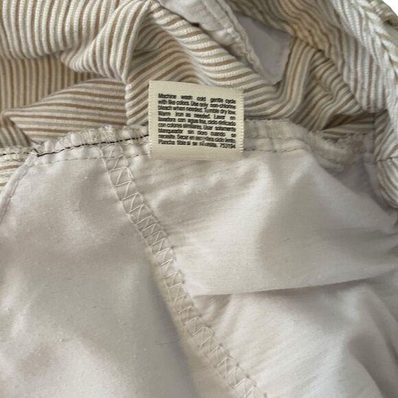 St. John's Bay Stretch Women's Cream & Tan Striped Spandex Blend Capris Size 18W - Picture 9 of 13